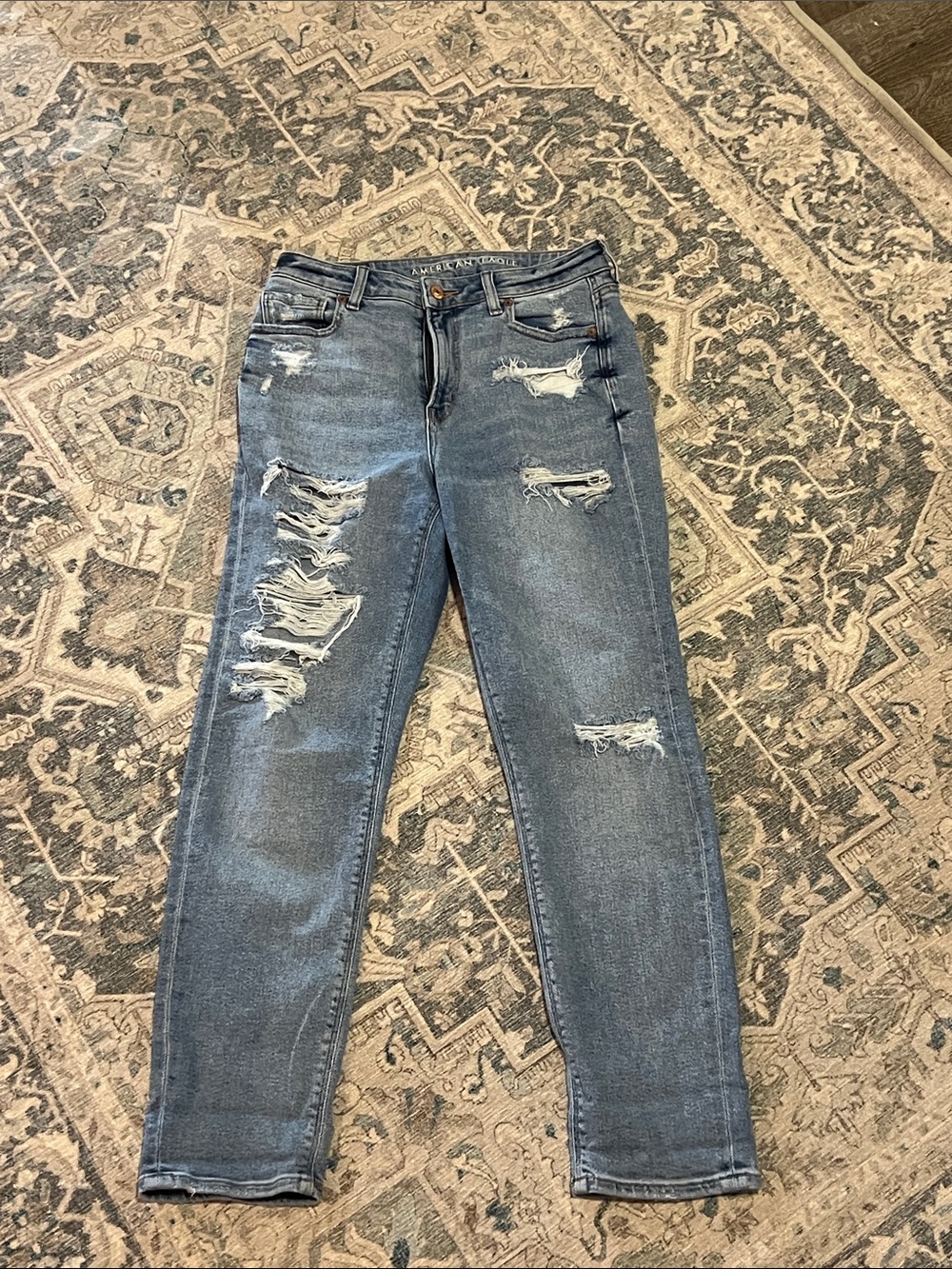 American Eagle Outfitters Distressed Light Blue Skinny Jeans